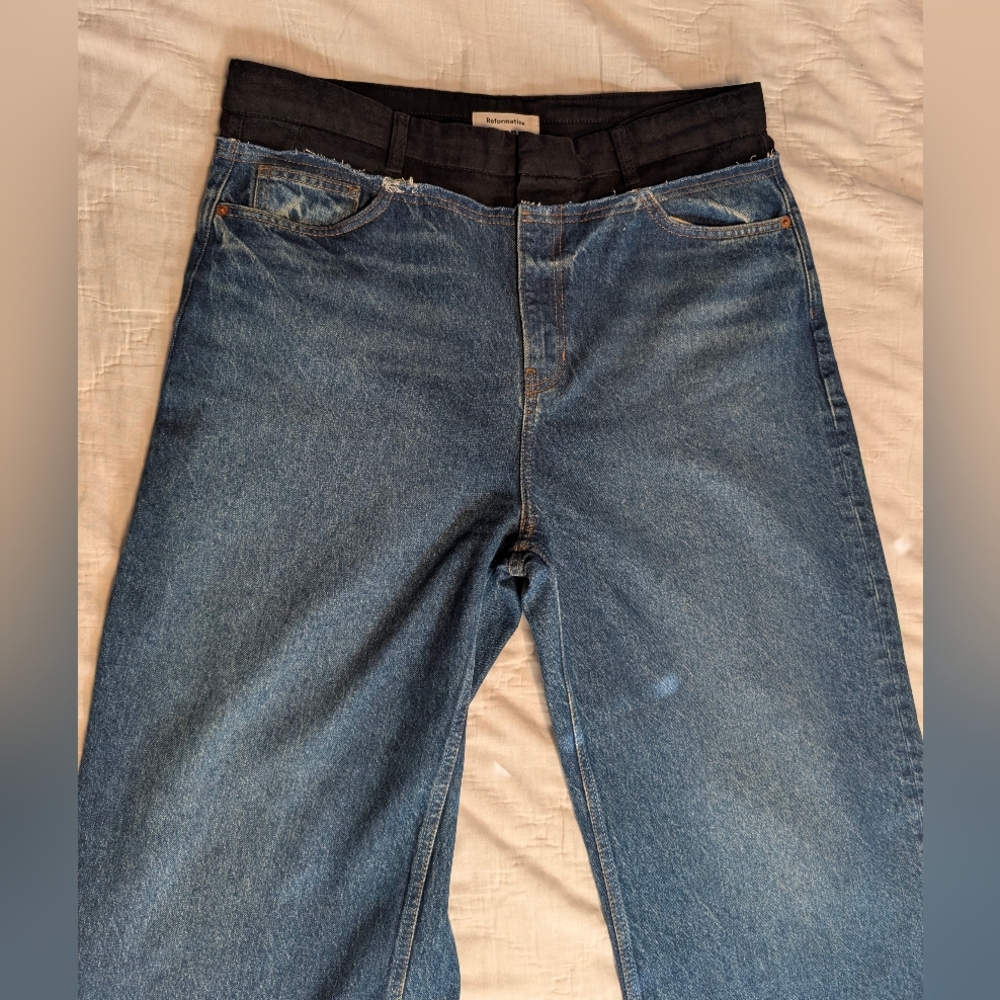 Reformation Cary Tailored High Rise Slouchy Wide Leg Jeans Size 31 - Picture 9 of 17